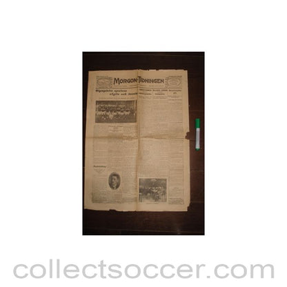 1912 Morgon-Tidningen - Swedish newspaper 04/07/1912 covering the Olympics