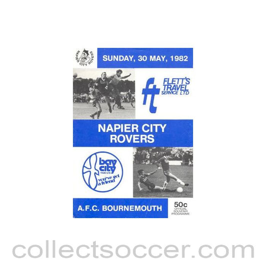 1982 - Napier City Rovers, New Zealand v Bournemouth official programme 30/05/1982