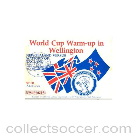 1982 World Cup in Spain - World Cup warm-up match in Wellongton - New Zealand v Watford ticket