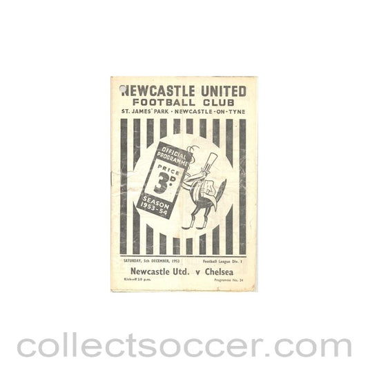 1953 - Newcastle United vChelsea official programme 05/12/1953