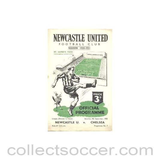 1950 - Newcastle United vChelsea official programme 09/09/1950