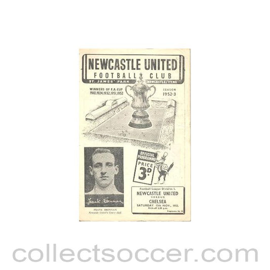 1952 - Newcastle United v Chelsea official football programme 15/11/1952