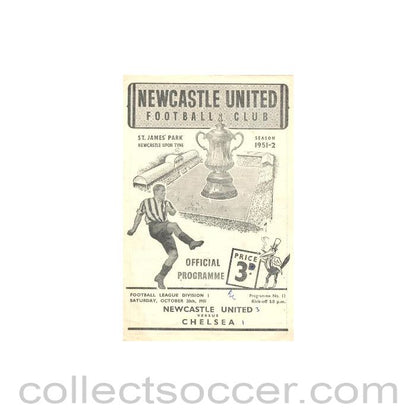 1951 - Newcastle United vChelsea official programme 20/10/1951