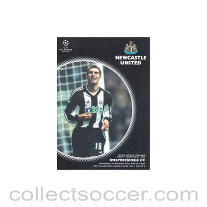 2002 - Newcastle United v Inter Milan official programme 27/11/2002 Champions League