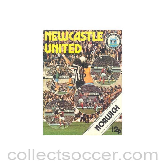 1977 - Newcastle United v Norwich City official programme 12/03/1977 Football League