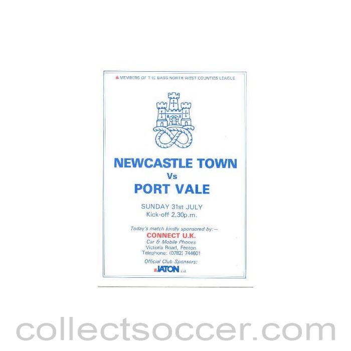 1989 - Newcastle Town v Port Vale official programme 31/07/1989