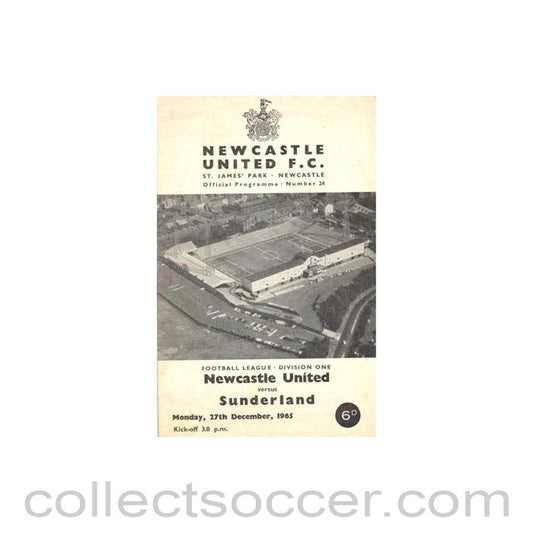 1965 - Newcastle United v Sunderland official programme 27/12/1965 Football League