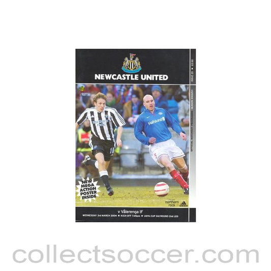 2004 - Newcastle United v Valerenga official programme 03/03/2004