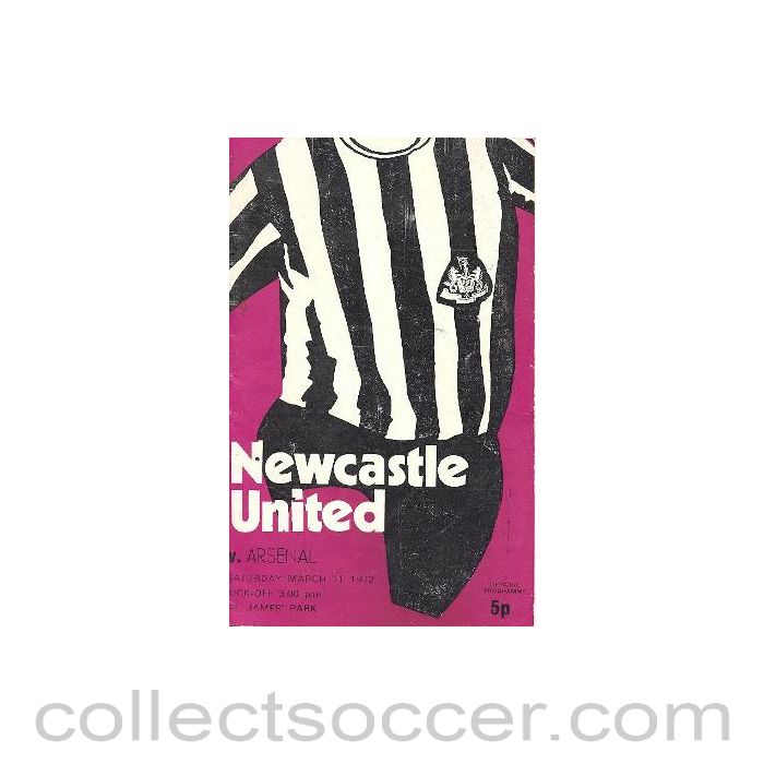1972 - Newcastle United v Arsenal official programme 11/03/1972