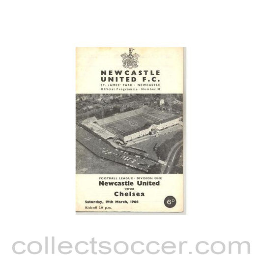 1966 - Newcastle United vChelsea official programme 19/03/1966