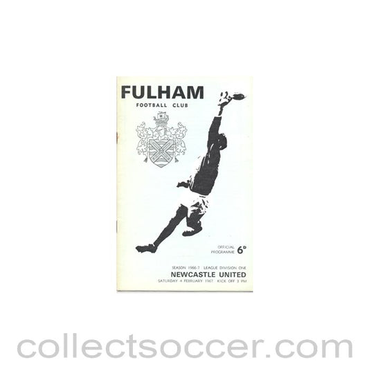 1967 - Fulham v Newcastle United official programme 04/02/1967