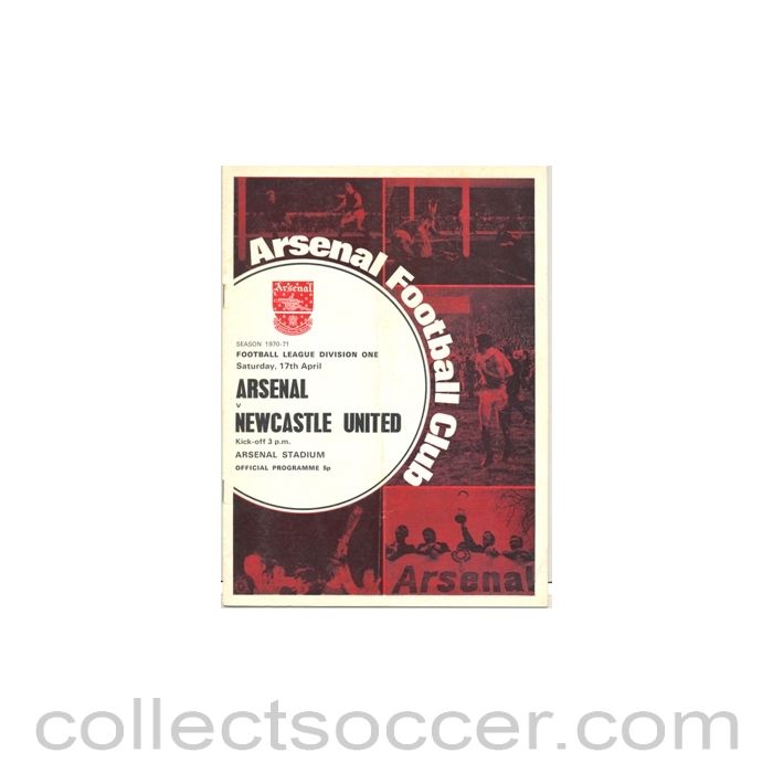 1971 - Arsenal v Newcastle United official programme 17/04/1971