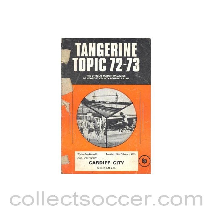 1973 - Newport County v Cardiff City official programme 20/02/1973 Welsh Cup