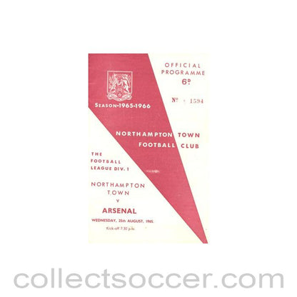 1965 - Nothampton v Arsenal official programme 25/08/1965