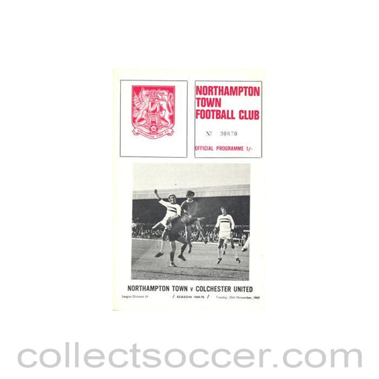 1969 - Northampton Town v Colchester United official programme 25/11/1969 Football League