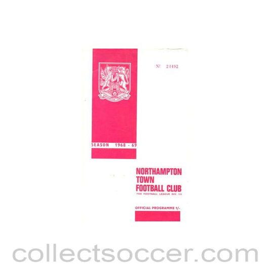 1969 - Northampton Town v Mansfield Town official programme 18/01/1969 Football League