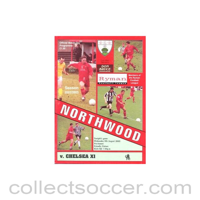 2003 - Northwood vChelsea official programme 06/08/2003