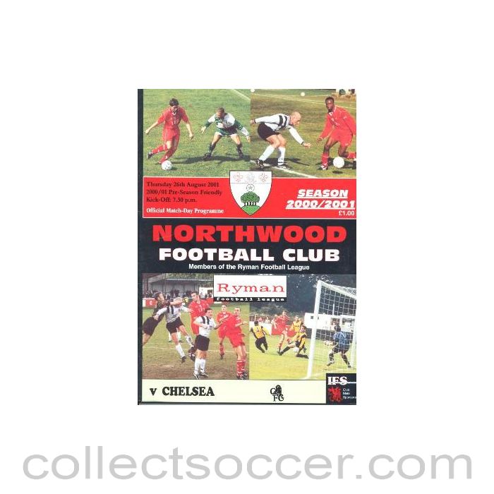 2001 - Northwood vChelsea official programme 26/08/2001