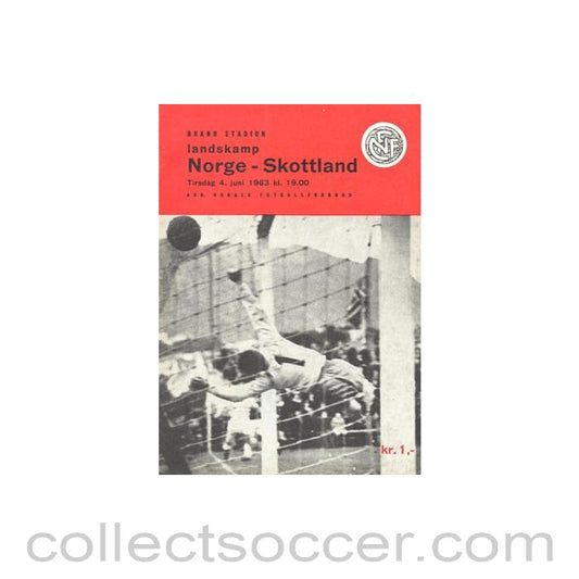 1963 Norway v Scotland official programme 04/06/1963