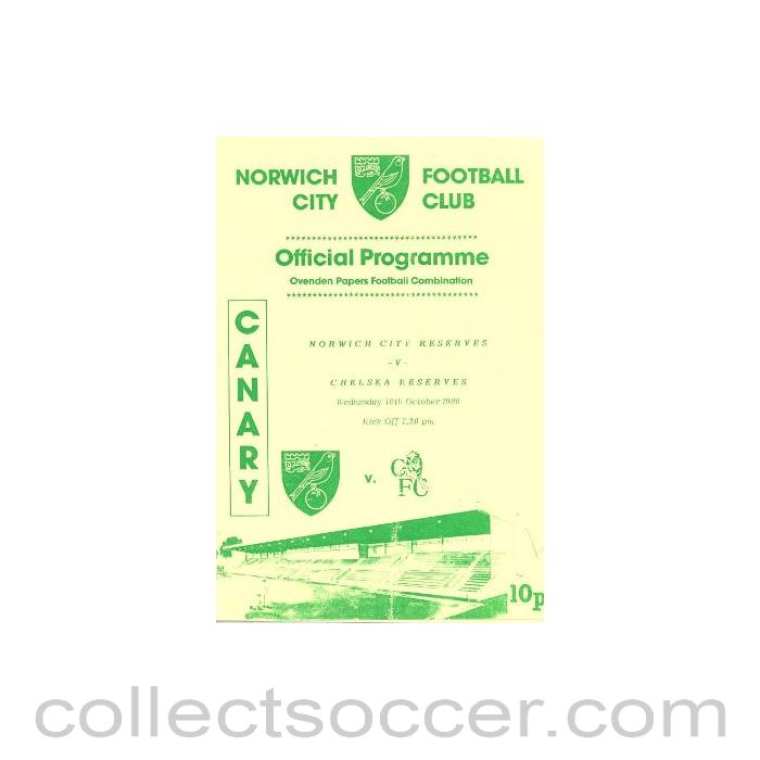 1990 - Norwich City vChelsea official programme 10/10/1990