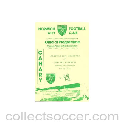 1990 - Norwich City vChelsea official programme 10/10/1990