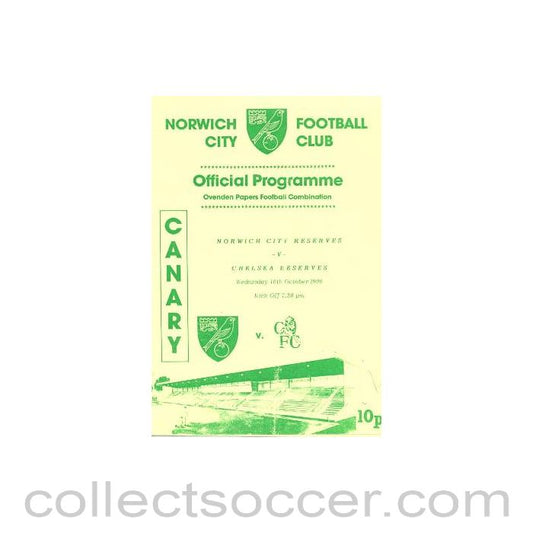 1990 - Norwich City vChelsea official programme 10/10/1990