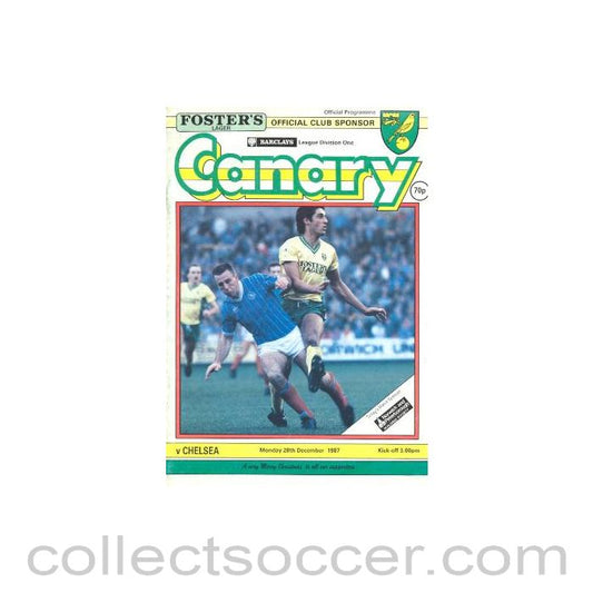 1987 - Norwich City vChelsea official programme 28/12/1987