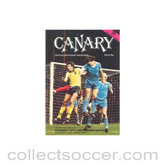 1979 - Norwich City v Tottenham Hotspur official programme 22/08/1979 Football League