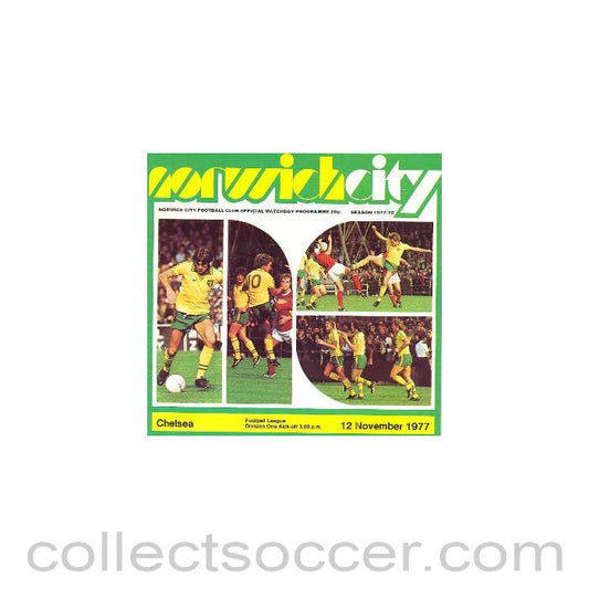 1977 - Norwich City v Chelsea official programme 12/11/1977