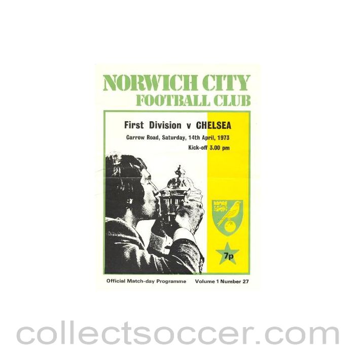 1973 - Norwich City vChelsea official programme 14/04/1973