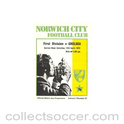 1973 - Norwich City vChelsea official programme 14/04/1973