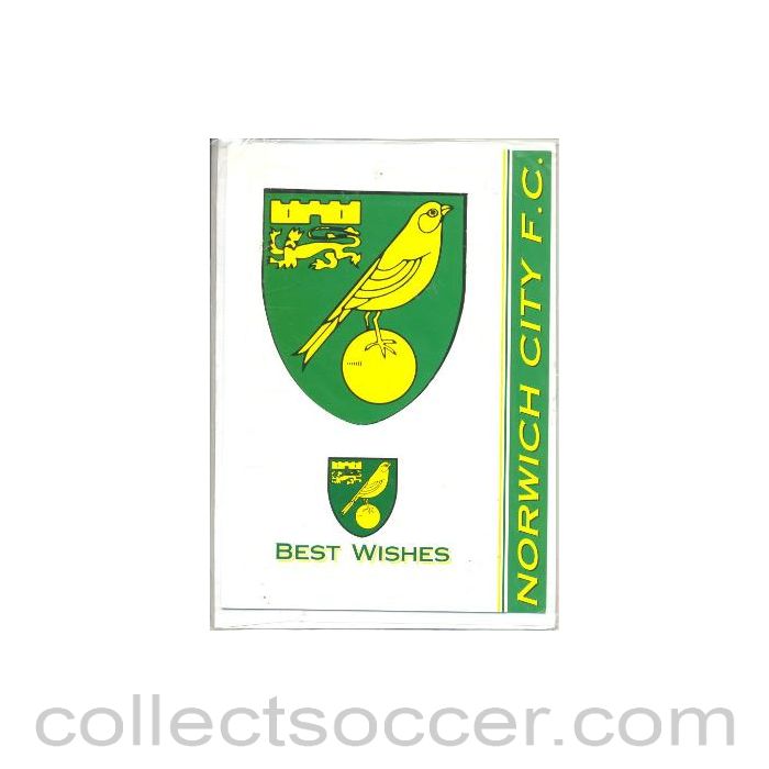 Norwich City Best Wishes greetings card