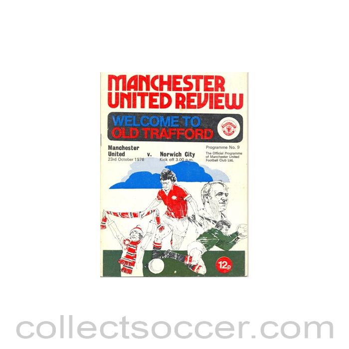 1976 - Manchester United v Norwich City official programme 23/10/1976