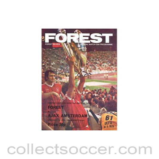 1980 - Nottingham Forest v Ajax Amsterdam official programme 09/04/1980 European Cup Semi-Final