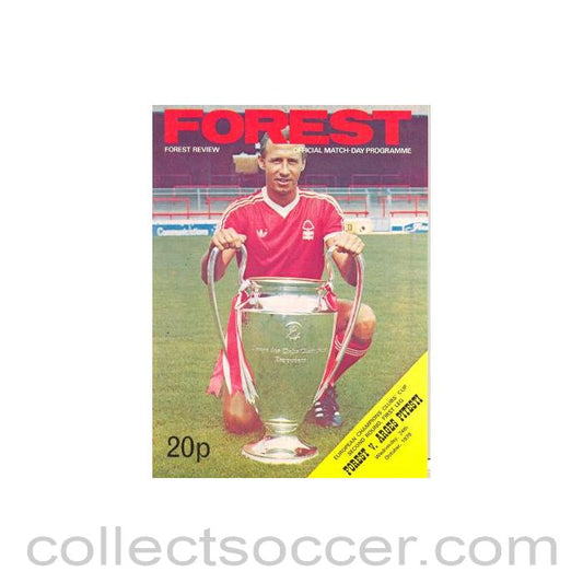 1979 - Nottingham Forest v Arges Pitesti official programme 24/10/1979 European Cup