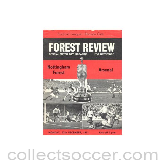 1971 - Nottingham Forest v Arsenal official programme 27/12/1971 Football League