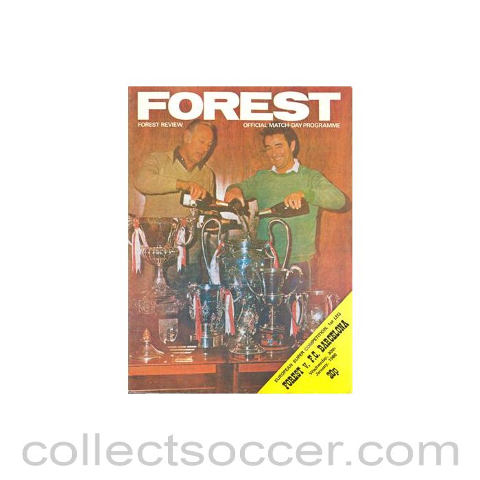 1979 Super Cup Final Official Programme 1st Leg Nottingham Forest v Barcelona