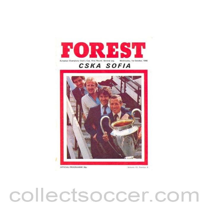 1980 - Nottingham Forest v C.S.K.A. Sofia official programme 01/10/1980 European Cup