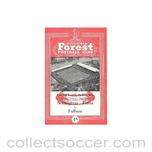 1960 - Nottingham Forest v Fulham official programme 20/02/1960 Football League