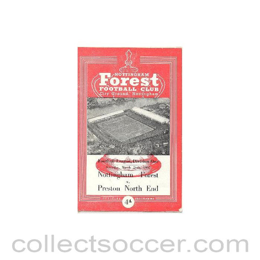 1960 - Nottingham Forest v Preston North End official programme 26/03/1960 Football League