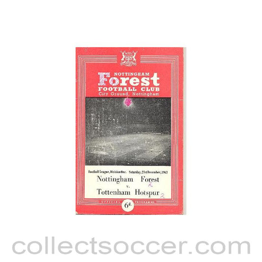 1963 - Nottingham Forest v Tottenham Hotspur official programme 21/12/1963