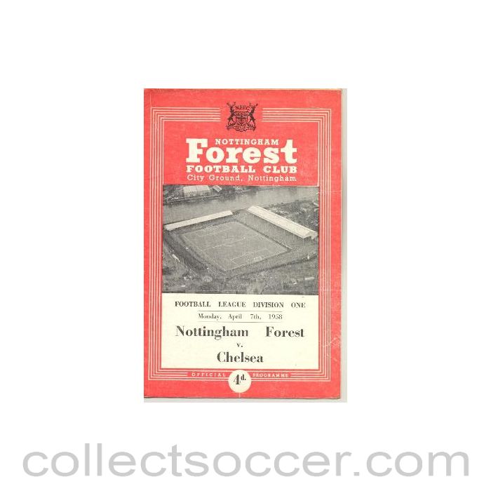 1958 - Nottingham Forest vChelsea official programme 07/04/1958
