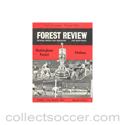 1972 - Nottingham Forest vChelsea official programme 14/03/1972