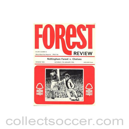 1976 - Nottingham Forest vChelsea official programme 17/01/1976