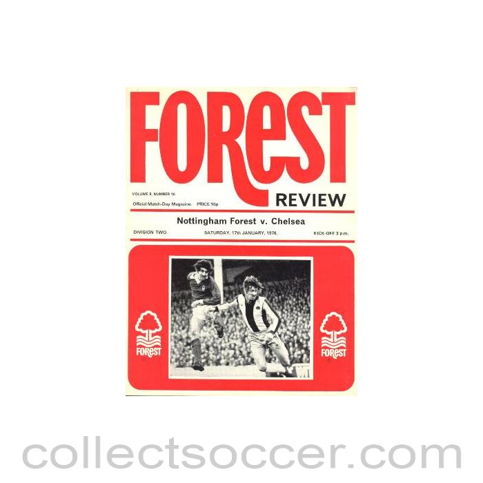 1976 - Nottingham Forest vChelsea official programme 17/01/1976