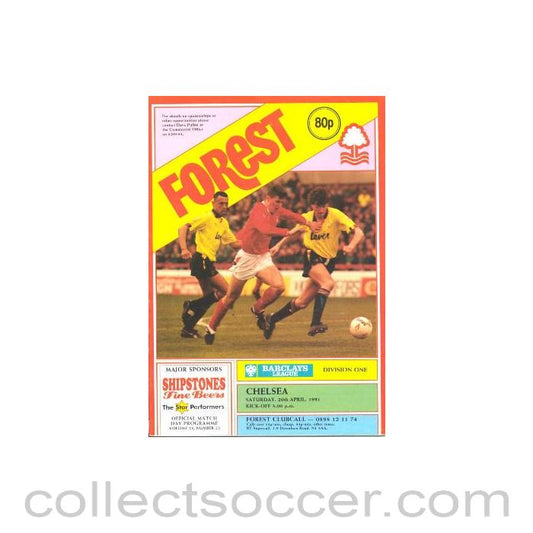 1991 - Nottingham Forest v Chelsea official programme 20/04/1991