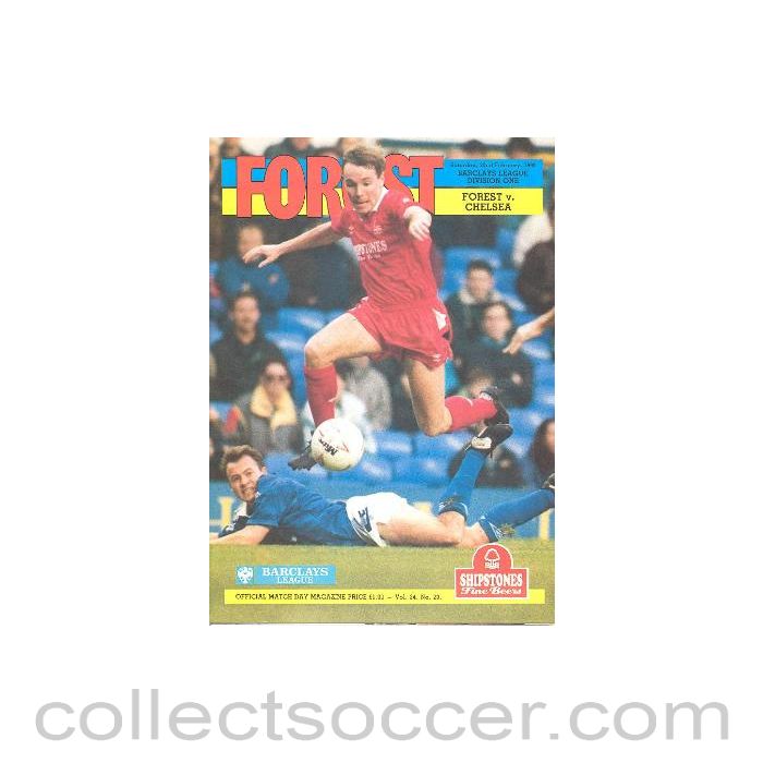 1992 - Nottingham Forest vChelsea official programme 22/02/1992