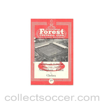 1959 - Nottingham Forest vChelsea official programme 31/10/1959, reduced price