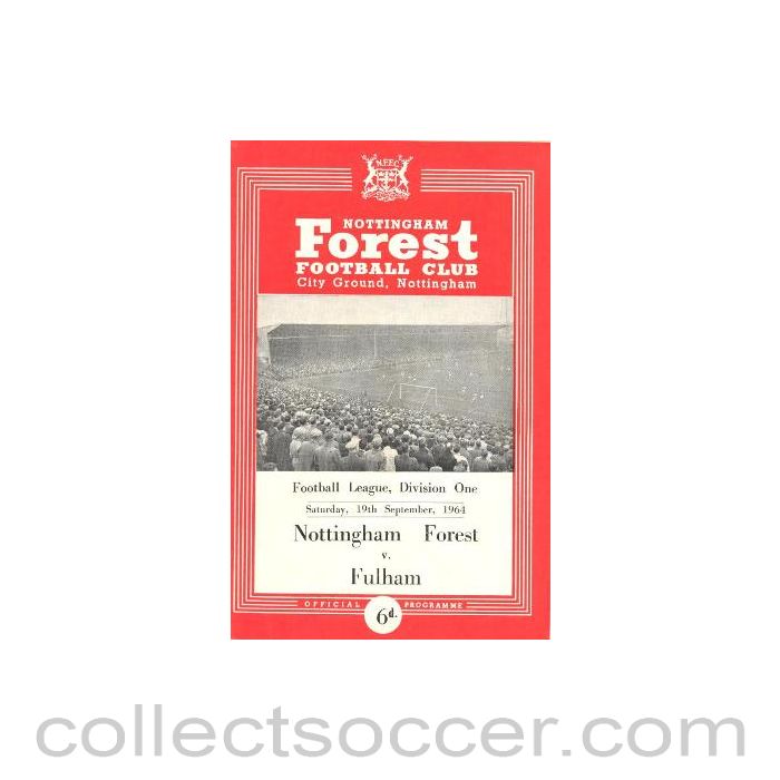 1964 - Nottingham Forest v Fulham official programme 19/09/1964