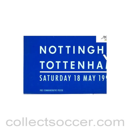 1991 FA Cup Final Nottingham Forest v Tottenham Hotspur large commemorative poster of 18/05/1991